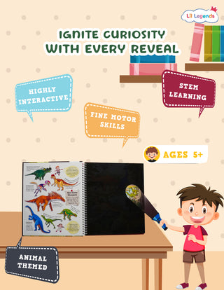 Lil Legends Magic Flashlight Big Discoveries Wild Animals for Kids | Interactive Hidden Picture Book with Reveal Card | Interesting Facts | Activity Book for Toddlers | For Age 3+