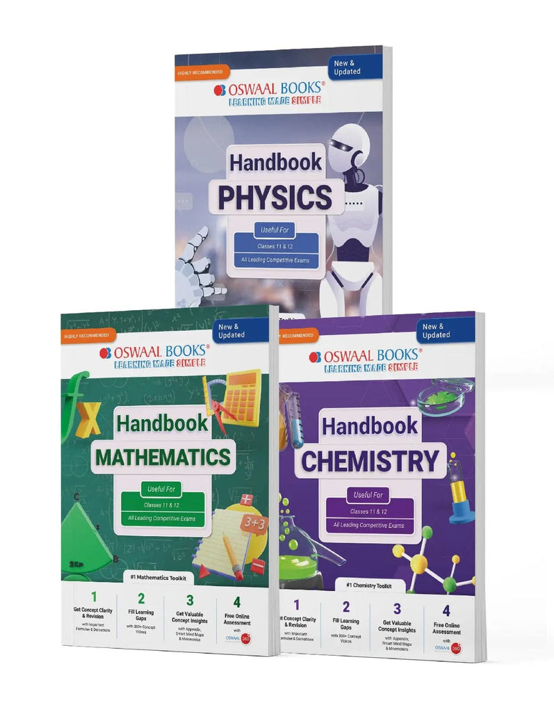 Handbook of Class 11 & 12 (Set of 3 Books) Physics, Chemistry, Mathematics Books | JEE Main & NEET | All Engineering & Medical Entrance Exams 2023 