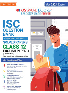 ISC Question Bank Class 12 English Paper-1 Language Book (2024 Exam) 