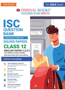 ISC Question Bank Class 12 English Paper-2 Literature Book (2024 Exam) 