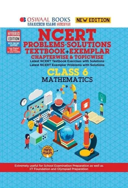 NCERT Problems - Solutions (Textbook + Exemplar) Class 6 Mathematics Book (For 2022 Exam) 