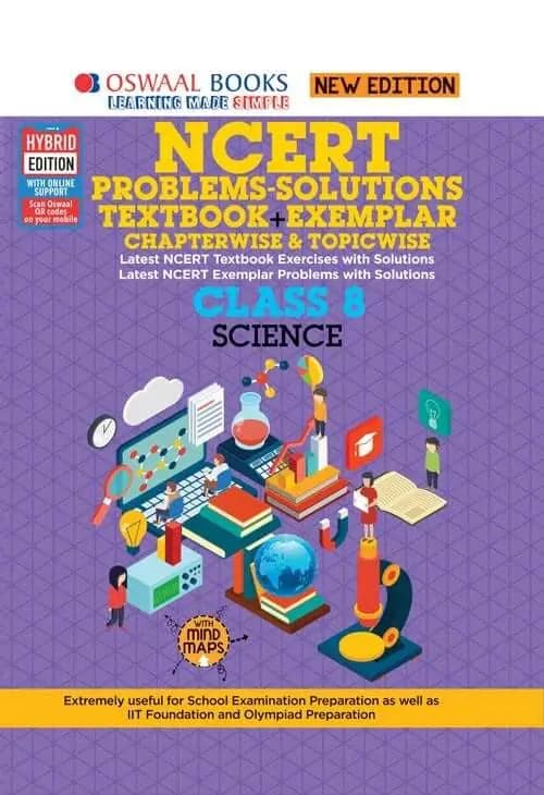 NCERT Problems - Solutions (Textbook + Exemplar) Class 8 Science Book (For 2022 Exam) 