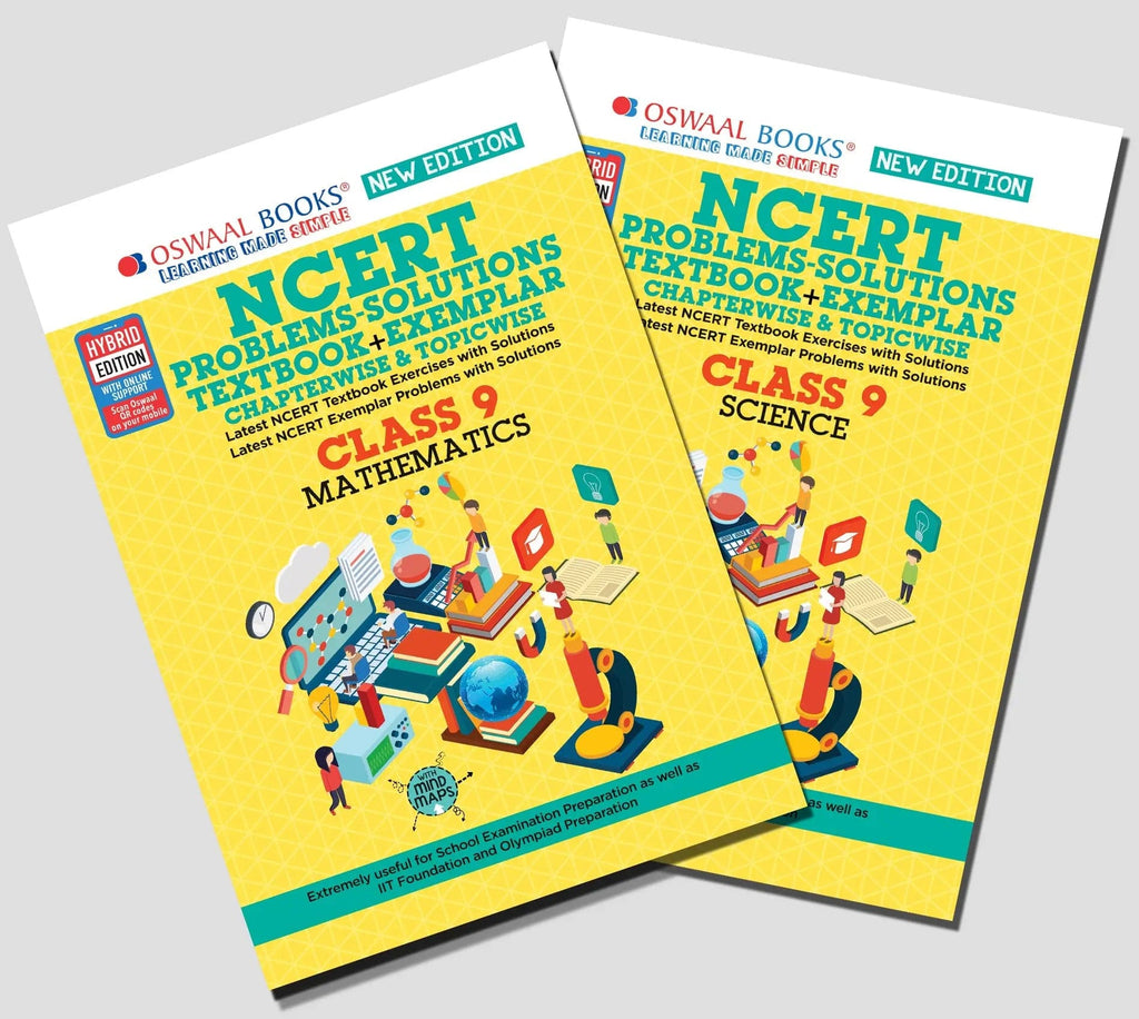 NCERT Problems Solutions Textbook-Exemplar Class 9 (2 Book Sets) Maths & Science (For Exam 2022) 