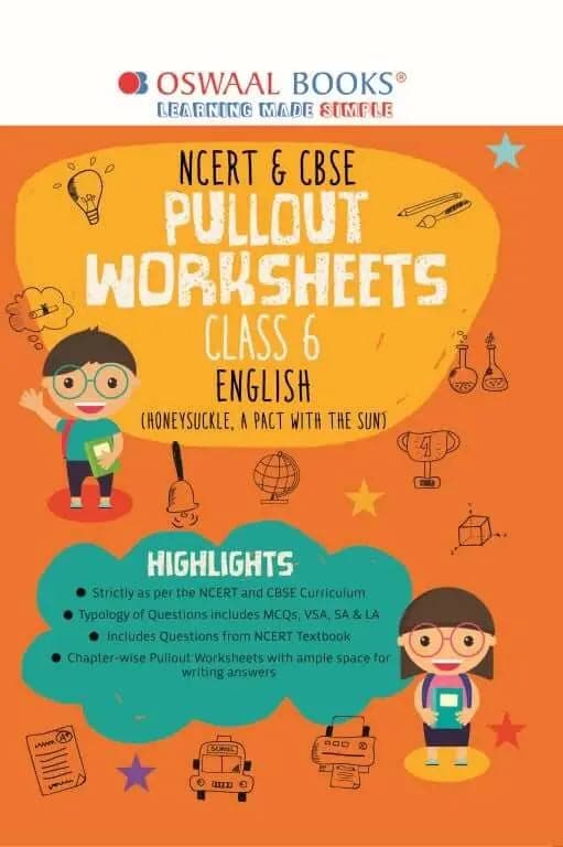 NCERT & CBSE Pullout Worksheets Class 6 English Book (For 2022 Exam) 