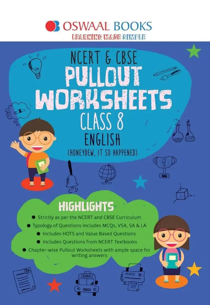 NCERT & CBSE Pullout Worksheets Class 8 English Book (For 2021 Exam) 