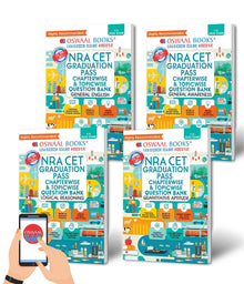 NRA CET Graduation Pass Question Bank General Awareness, General English, Logical Reasoning & Quantitative Aptitude (Set of 4 Books) (For 2022 Exam) Free Access Code For Oswaal360 