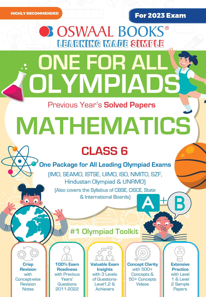 One For All Olympiad Previous Years' Solved Papers, Class-6 Mathematics Book (For 2023 Exam) 
