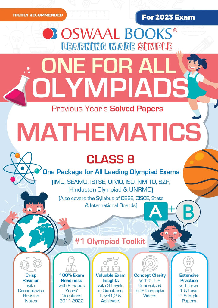 One For All Olympiad Previous Years' Solved Papers, Class-8 Mathematics Book (For 2023 Exam) 