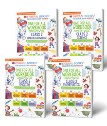 One For All Workbook Class 2 English, Math, Science & General Knowledge (Set of 4 Books) (For Latest Exam) 