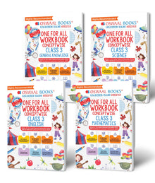 One For All Workbook Class 3 English, Math, Science & General Knowledge (Set of 4 Books) (For Latest Exam)