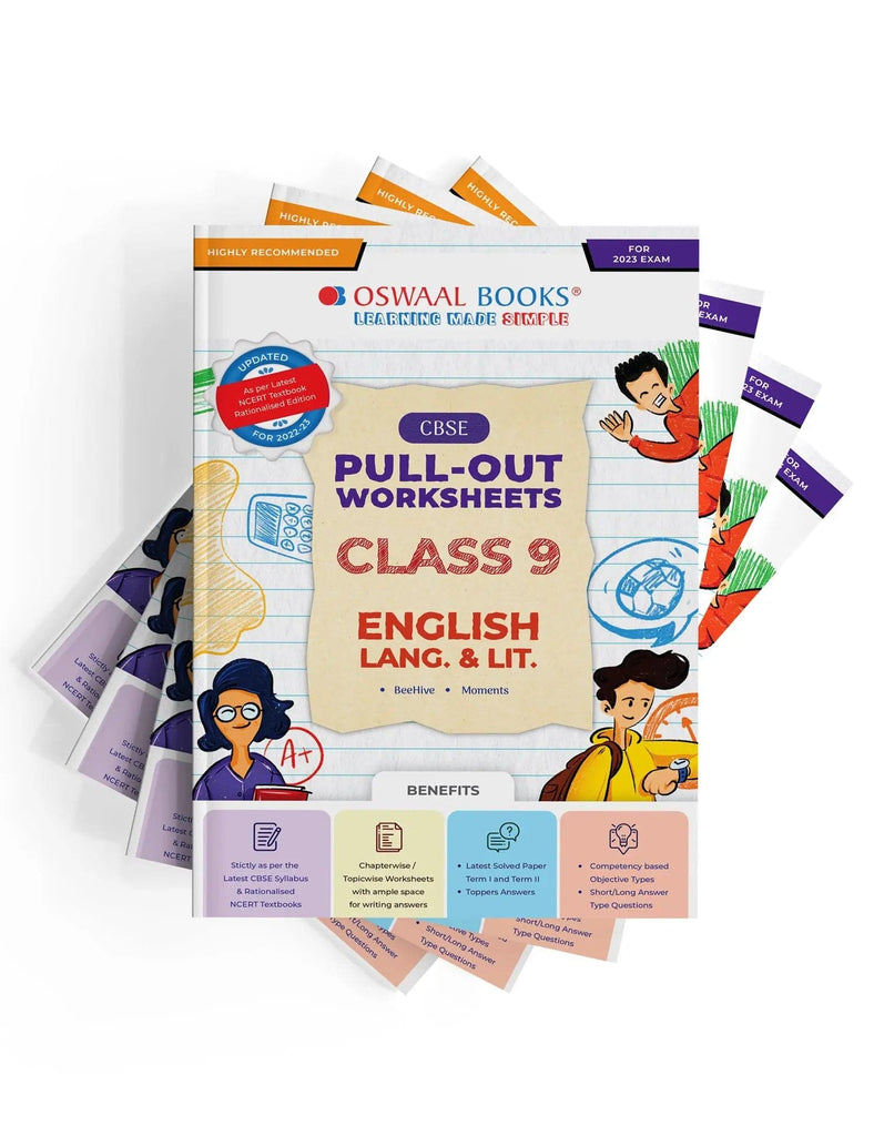 Oswaal CBSE Pullout Worksheets Class 9 English, Mathematics, Science & Social Science (Set of 4 Books) (For 2023 Exam)
