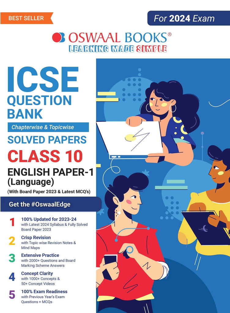 ICSE Question Bank Class 10 English Paper-1 Language Book (2024 Exam) 
