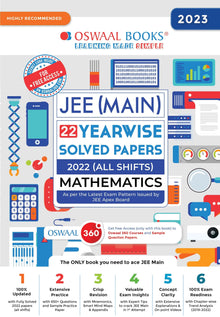 Oswaal JEE (Main) 22 Yearwise Solved Papers 2022 (All Shifts) Mathematics Book (For 2023 Exam) 