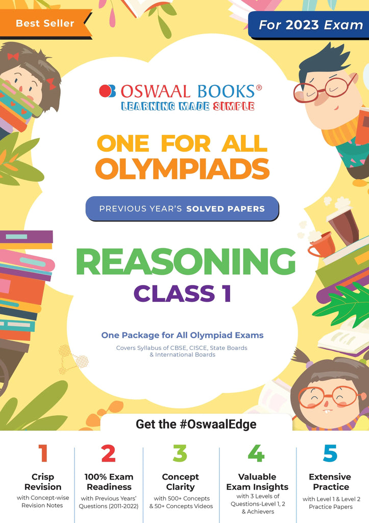 Oswaal One For All Olympiad Previous Years' Solved Papers, Class-1 Reasoning Book (For 2023 Exam) 